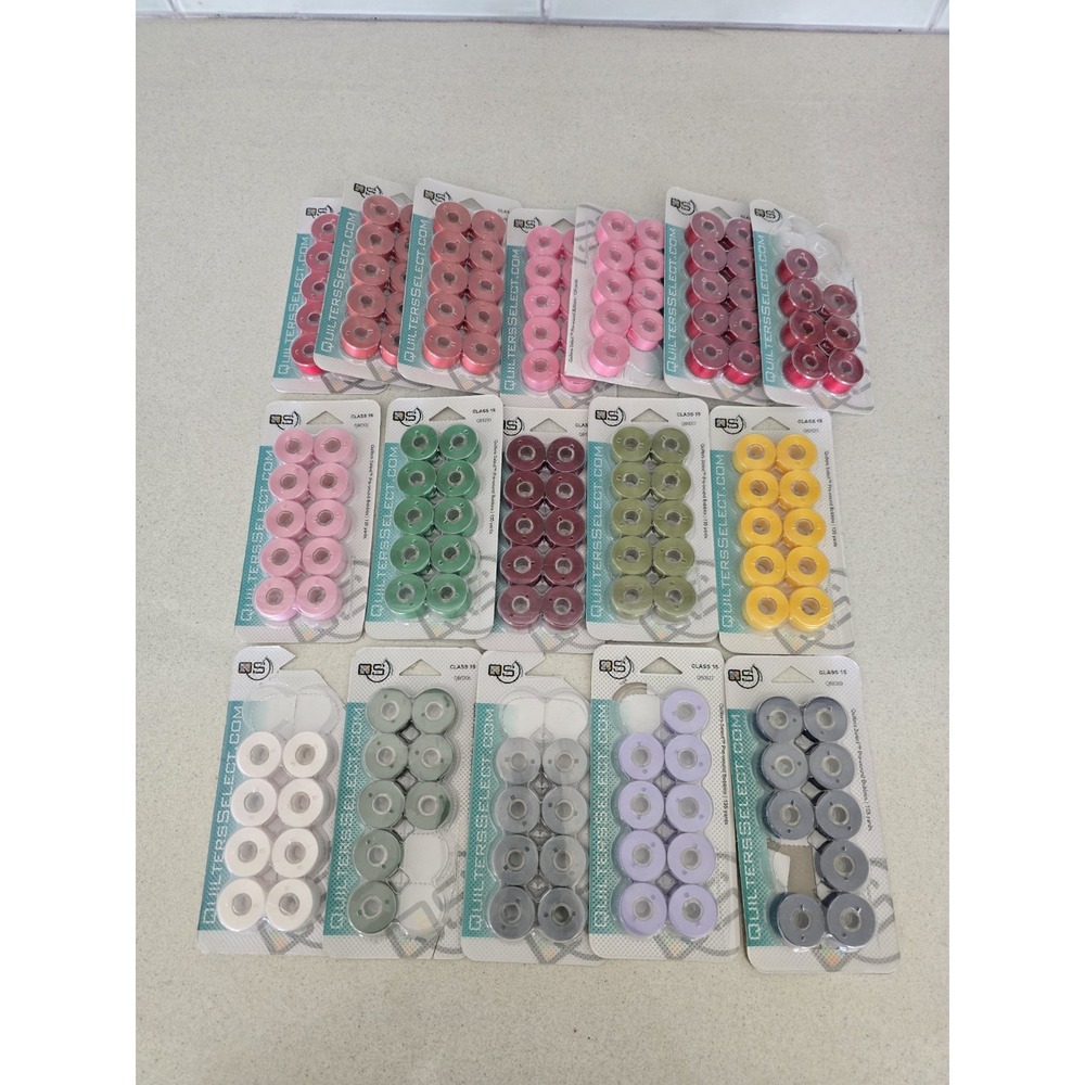 Quilters Select Class 15 Prewound Bobbins Lot of 17 Packs 158 Total Destash